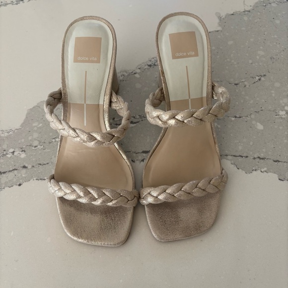 Dolce Vita Women's Braided Heels/Mule - Gold - Picture 5 of 8